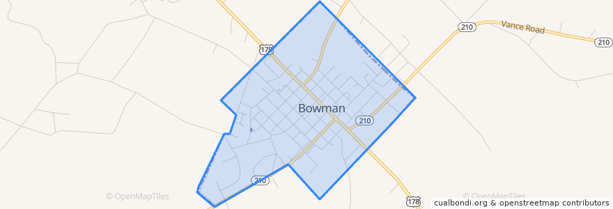 Mapa de ubicacion de Bowman.