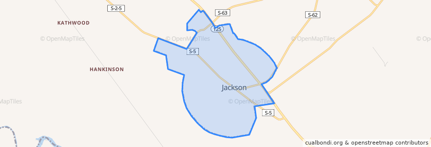 Mapa de ubicacion de Jackson.