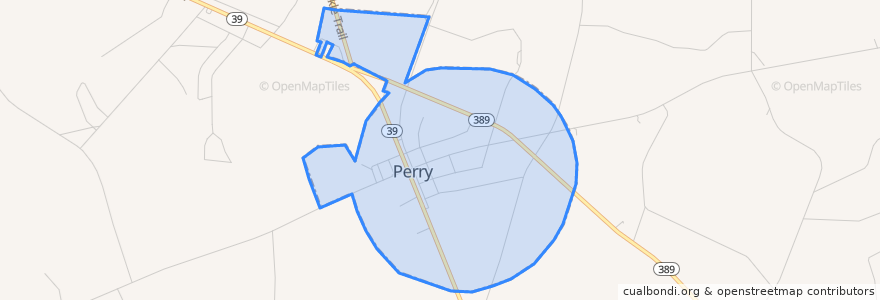 Mapa de ubicacion de Perry.