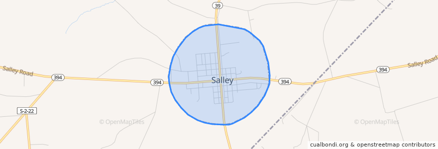 Mapa de ubicacion de Salley.