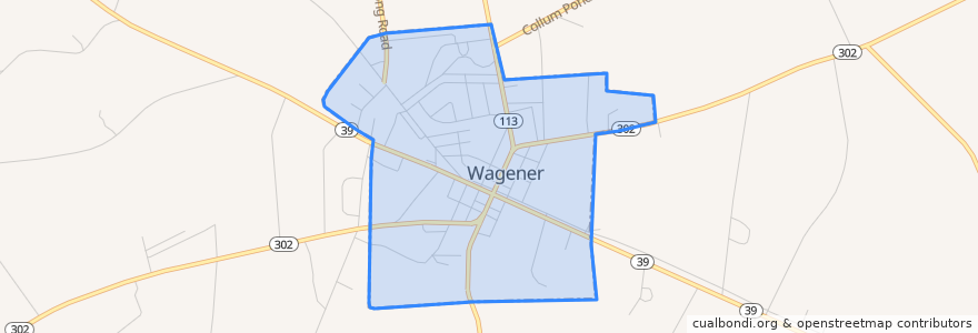 Mapa de ubicacion de Wagener.