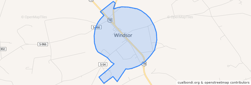 Mapa de ubicacion de Windsor.