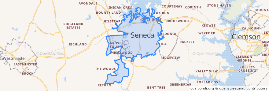 Mapa de ubicacion de Seneca.