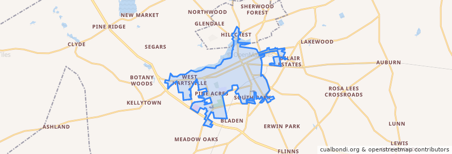 Mapa de ubicacion de Hartsville.