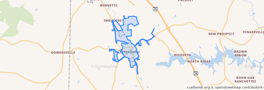 Mapa de ubicacion de Campobello.