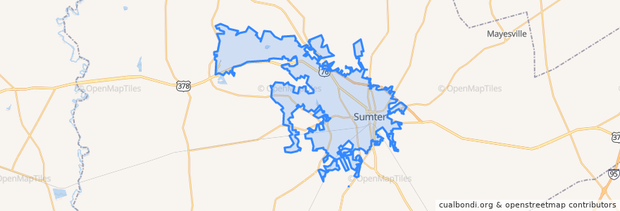 Mapa de ubicacion de Sumter.
