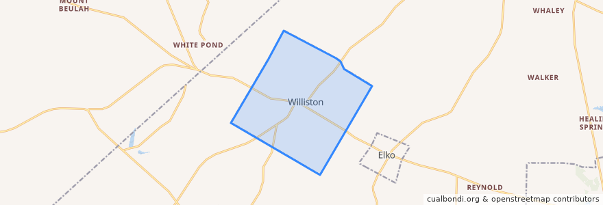 Mapa de ubicacion de Williston.