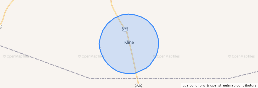 Mapa de ubicacion de Kline.