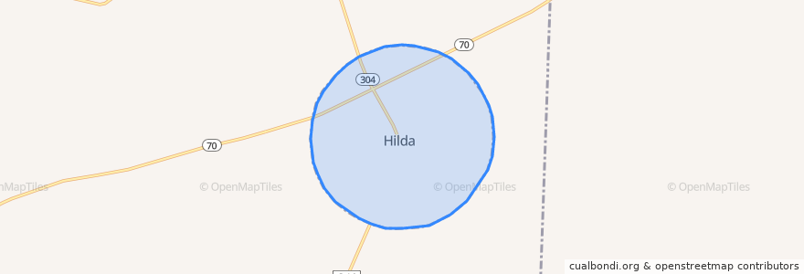 Mapa de ubicacion de Hilda.