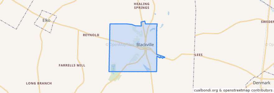 Mapa de ubicacion de Blackville.