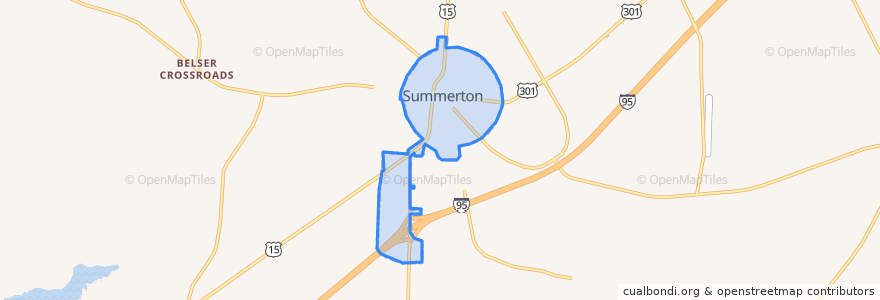 Mapa de ubicacion de Summerton.