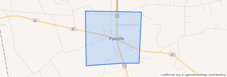 Mapa de ubicacion de Paxville.