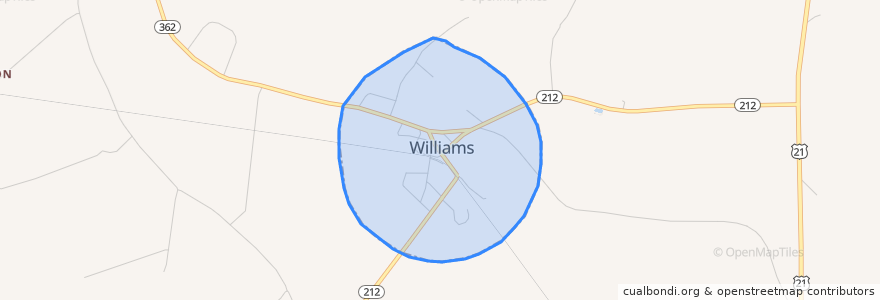 Mapa de ubicacion de Williams.