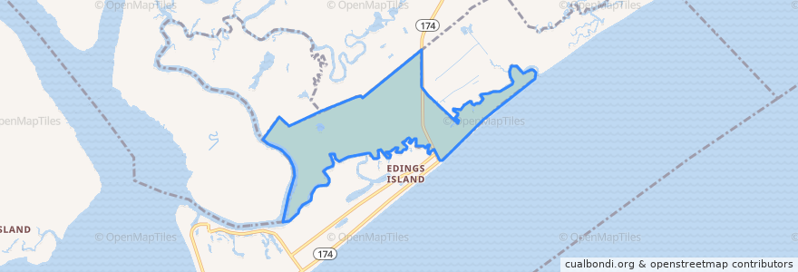 Mapa de ubicacion de Edisto Beach.