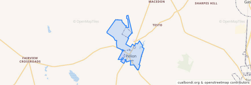 Mapa de ubicacion de Pelion.