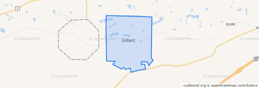 Mapa de ubicacion de Gilbert.