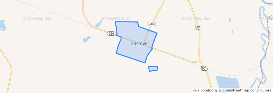 Mapa de ubicacion de Eastover.