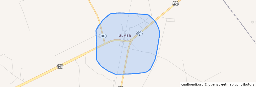 Mapa de ubicacion de Ulmer.