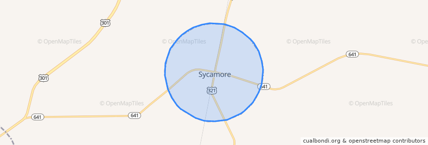 Mapa de ubicacion de Sycamore.