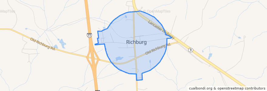 Mapa de ubicacion de Richburg.