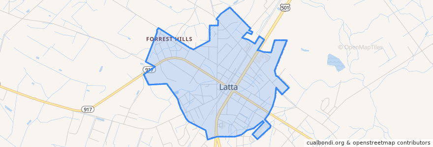 Mapa de ubicacion de Latta.