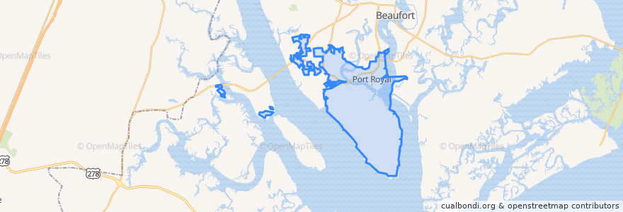 Mapa de ubicacion de Port Royal.