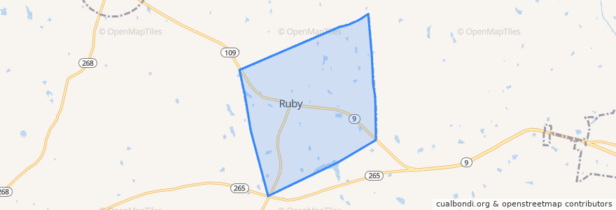 Mapa de ubicacion de Ruby.