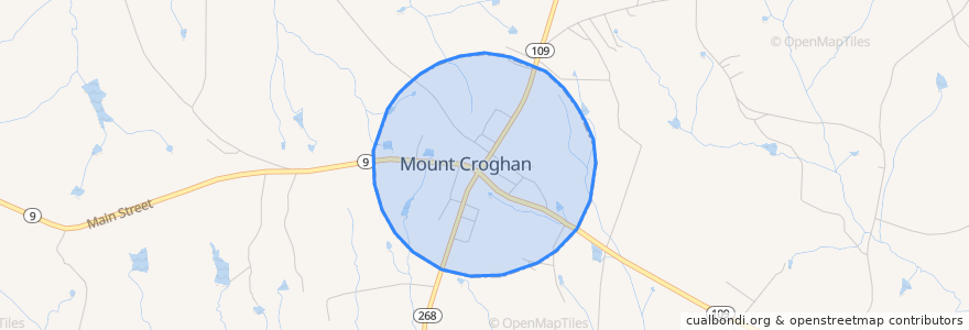 Mapa de ubicacion de Mount Croghan.