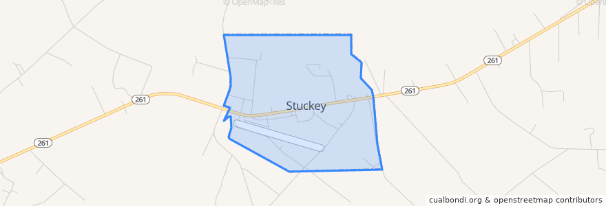 Mapa de ubicacion de Stuckey.