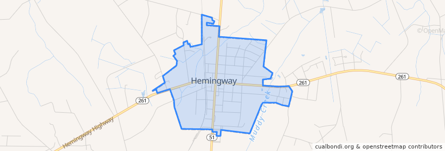 Mapa de ubicacion de Hemingway.