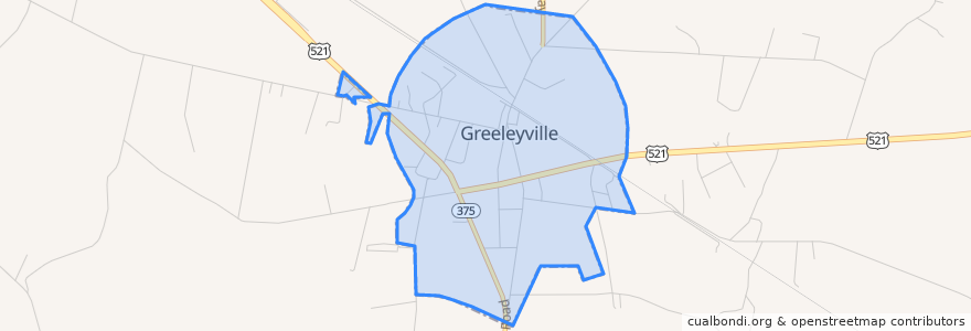 Mapa de ubicacion de Greeleyville.