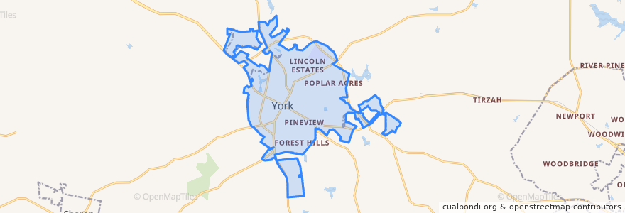 Mapa de ubicacion de York.