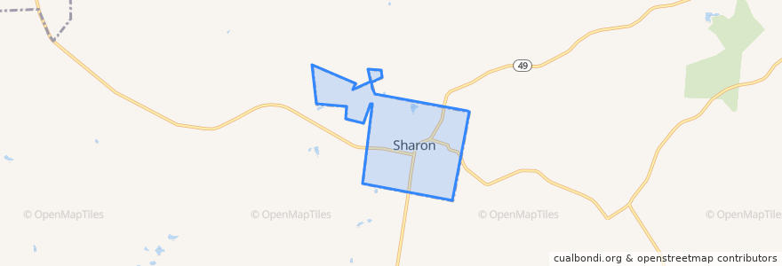 Mapa de ubicacion de Sharon.