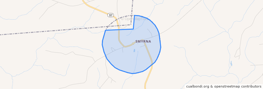 Mapa de ubicacion de Smyrna.