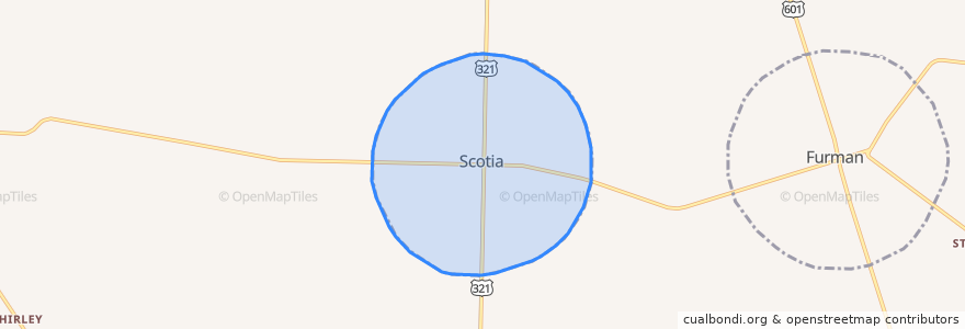 Mapa de ubicacion de Scotia.