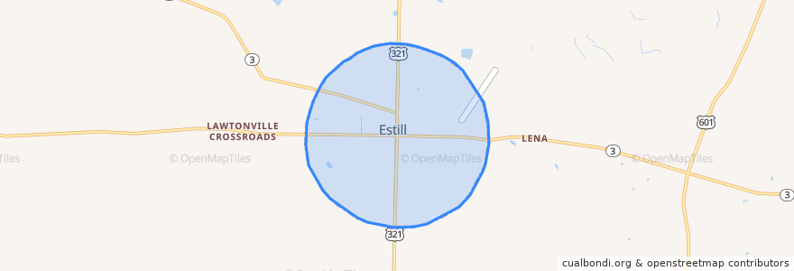 Mapa de ubicacion de Estill.