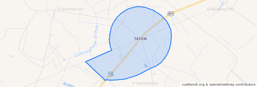 Mapa de ubicacion de Tatum.