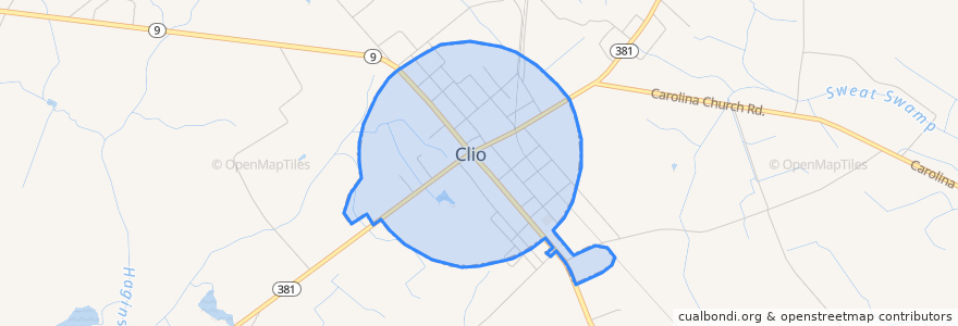 Mapa de ubicacion de Clio.