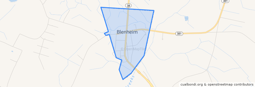 Mapa de ubicacion de Blenheim.