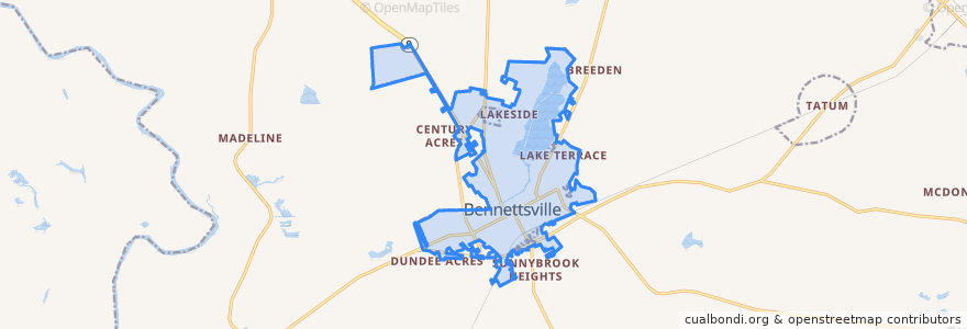 Mapa de ubicacion de Bennettsville.