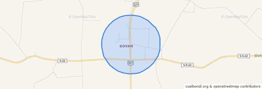 Mapa de ubicacion de Govan.
