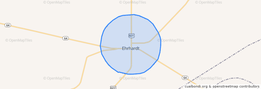 Mapa de ubicacion de Ehrhardt.
