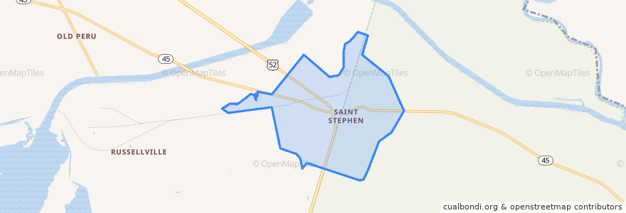 Mapa de ubicacion de St. Stephen.