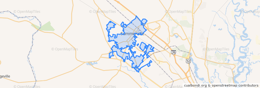 Mapa de ubicacion de Summerville.