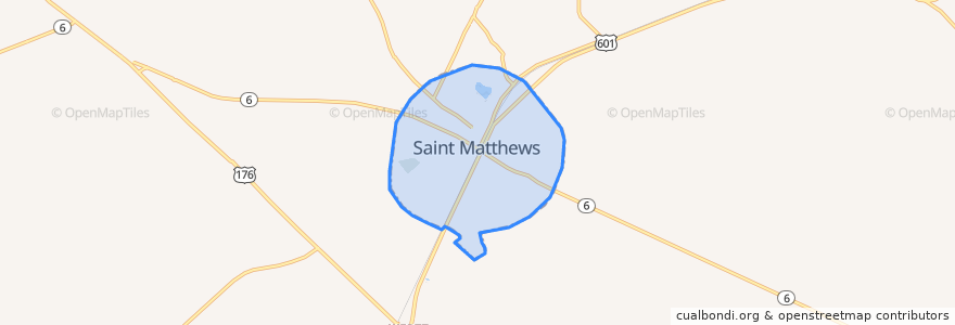 Mapa de ubicacion de St. Matthews.
