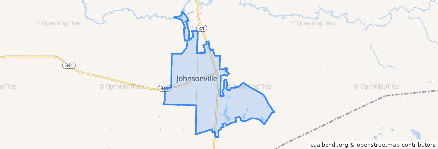 Mapa de ubicacion de Johnsonville.