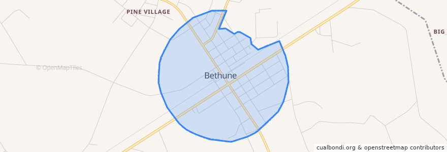 Mapa de ubicacion de Bethune.