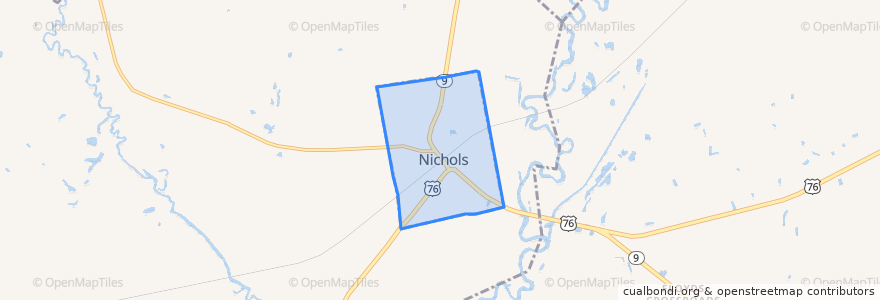 Mapa de ubicacion de Nichols.