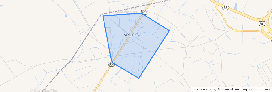 Mapa de ubicacion de Sellers.