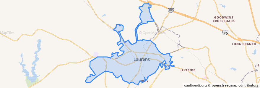 Mapa de ubicacion de Laurens.